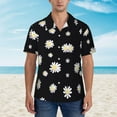 thumbnail image 3 of Black Daisy Mens Hawaiian Shirt Short Sleeve Casual Button Up Tropical Summer Beach Shirt, 3 of 9