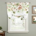 thumbnail image 2 of Spring Green Flowers Balloon Curtains 63 Inch Length for Living Room/Bedroom, Watercolor Floral Botanical Rod Pocket Privacy Door Curtains Decorative Tie Up Shade for Window 52"x63", 2 of 8