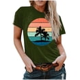 thumbnail image 1 of RKSTN T-Shirts Graphiques pour Femmes Été Aguichant Impression Régulière Chemises Col Rond Manches Courtes Hauts de Plage, 1 of 5