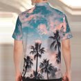 thumbnail image 3 of Mixpiju Summer short-sleeved men's flower shirt short-sleeved trendy personalized casual floral button down Hawaiian shirt 100% cotton Blue XXL, 3 of 4