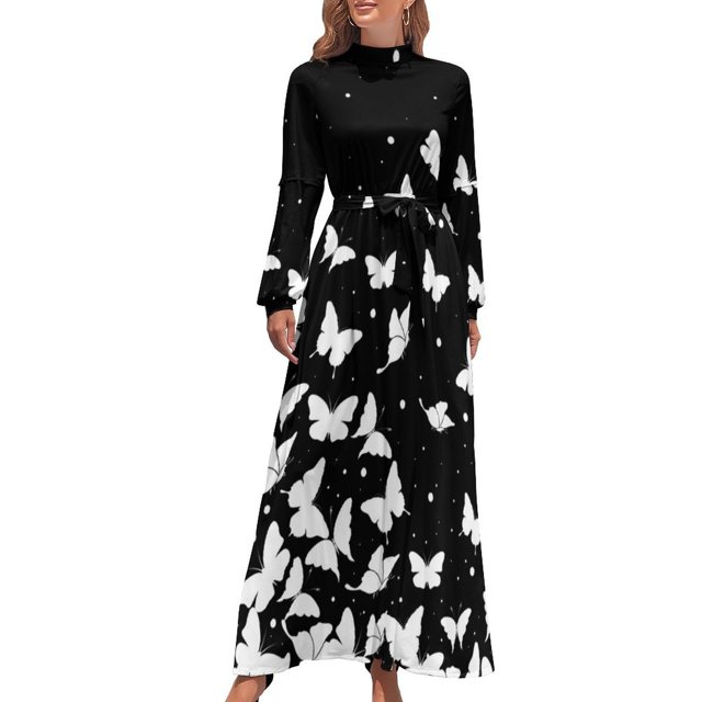 Vestido largo con estampado de mariposas, vestidos largos para mujer, ropa de playa, vestido largo de verano para mujer, ropa femenina