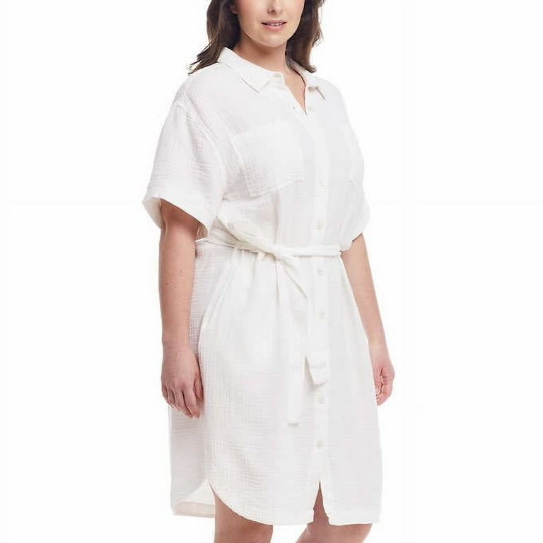 Weatherproof Vintage Ladies' Gauze Dress | Cream, Large - Walmart.com