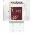 thumbnail image 6 of No Hook Shower Curtain with Snap in Liner, Qatar Football Tournament Hotel Shower Curtains for Bathroom, Washable Shower Curtain Liner Set with Mesh Top Window, 36"x78", 6 of 6
