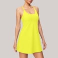 thumbnail image 4 of DHFJKG Women Workout Dresses With Built In Bra Cross-Back Adjustable Straps Scoop Neck Yoga Dress For Gym Running Tennis Lightweight Athletic Dress Trendy Dresses, 4 of 4