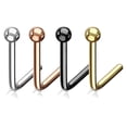thumbnail image 2 of MoBody 4PCS L-Shaped Nose Screw Stud Set 20G Surgical Stainless Steel 2mm Round Ball Top Body Piercing Jewelry Value Pack, 2 of 3