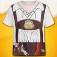 thumbnail image 2 of Men T Shirts Male Oktoberfest Bib Pants Plaid Funny Print Short Sleeve Round Neck T Shirt for Casual Wear, 2 of 4