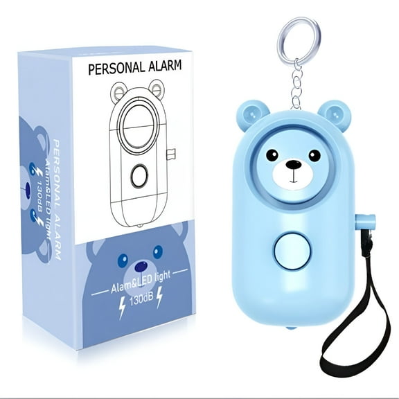 GJX Personal Alarm Keychain - 130dB Loud Self Defense Alarm with LED Light, Compact & Easy to Use for Women, Men, Kids, Children, & Elderly Blue