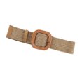 thumbnail image 1 of Jumpingount Exquisito cinturón tejido de paja para manualidades, cinturón de cintura curvo atemporal para embellecer el cuerpo, cinturón Vintage Cinturones Hebilla Cuadrada Caqui, 1 of 6