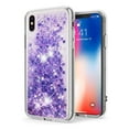 thumbnail image 1 of FIEWESEY Case for iPhone XR,3 in1 Layers Hybrid Liquid Stars Shaped Glitter Flowing Quicksand case Clear Soft Shockproof TPU Slim Protective Cover for iPhone XR(Purple), 1 of 6