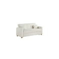 thumbnail image 2 of Thomas 66"W White Fabric Convertible Sleeper Loveseat with Storage, 2 of 5