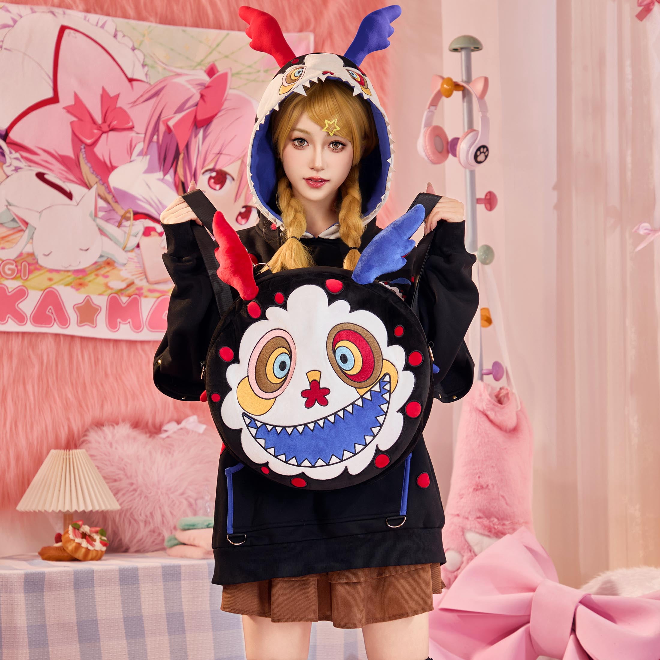 [Officially Licensed] Puella Magi Madoka Magica Charlotte Dessert Witch Ita Bag Crossbody Single Shoulder Bag Cute Backpack