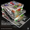 thumbnail image 5 of Diorama 1/64 Scale Big Diecast Car Garage Model, LED Lighting Japanese Multi-Story Parking Lot Scene Display Model, Car Model Storage, Display Case Gift Model, Building Model, 5 of 11