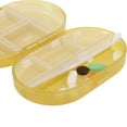 thumbnail image 2 of Unique Bargains 1 Pc 8 Grids Flip Up Double Layer Pill Case Lightweight for Travel Clear Yellow, 2 of 6