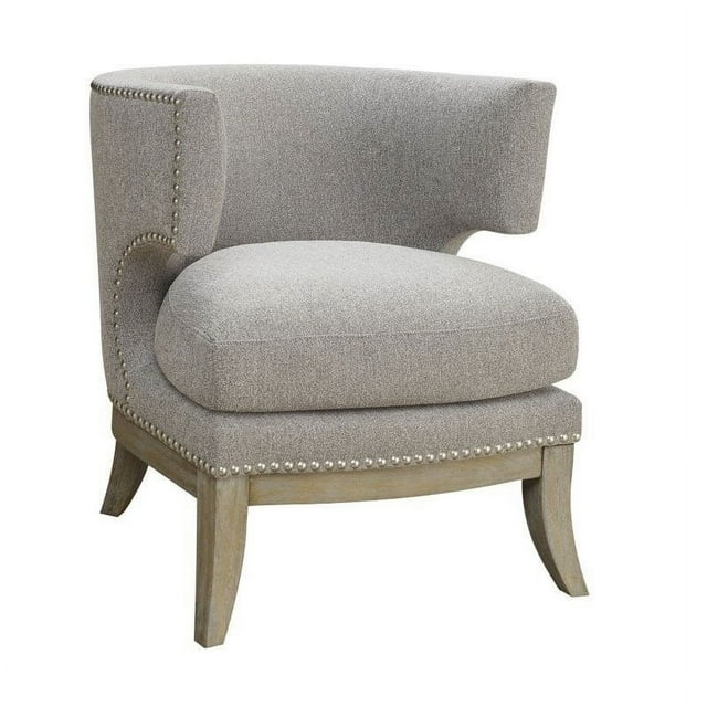 Bowery Hill Back Upholstered Accent Chair in Gray