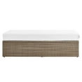 thumbnail image 3 of Ottoman Lounge Chair, White, Fabric, Outdoor Patio Balcony Cafe Bistro Garden Hospitality Restaurant, Modern Contemporary HB34603, 3 of 7