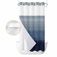 thumbnail image 2 of Blue Grey Ombre Geometric No Hook Shower Curtain Waterproof, Bathroom Curtains with Snap in Liners and See Through Top Window, Modern Abstract Art Hotel Style Bathtub Curtains Shower 54"Wx78"L, 2 of 8