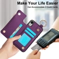 thumbnail image 5 of Allytechgroup iPhone XS Max Wallet Case, RFID Blocking Zipper Pocket Ring Holder Kickstand Bumper Shockproof Portable Durable Phone Case for Apple iPhone XS Max, Darkpurple, 5 of 8