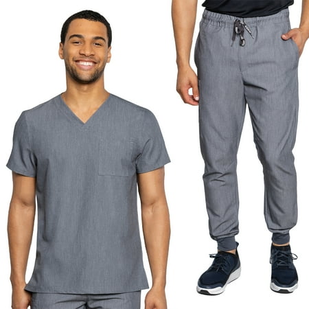 

Med Couture Men’s Cadence One Pocket Top & Bowen Jogger Pant Scrub Set [XS - 3XL]