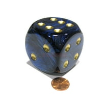 Chessex Scarab 50mm Huge Large D6 Dice, 1 Piece - Royal Blue with Gold Pips #DC5006