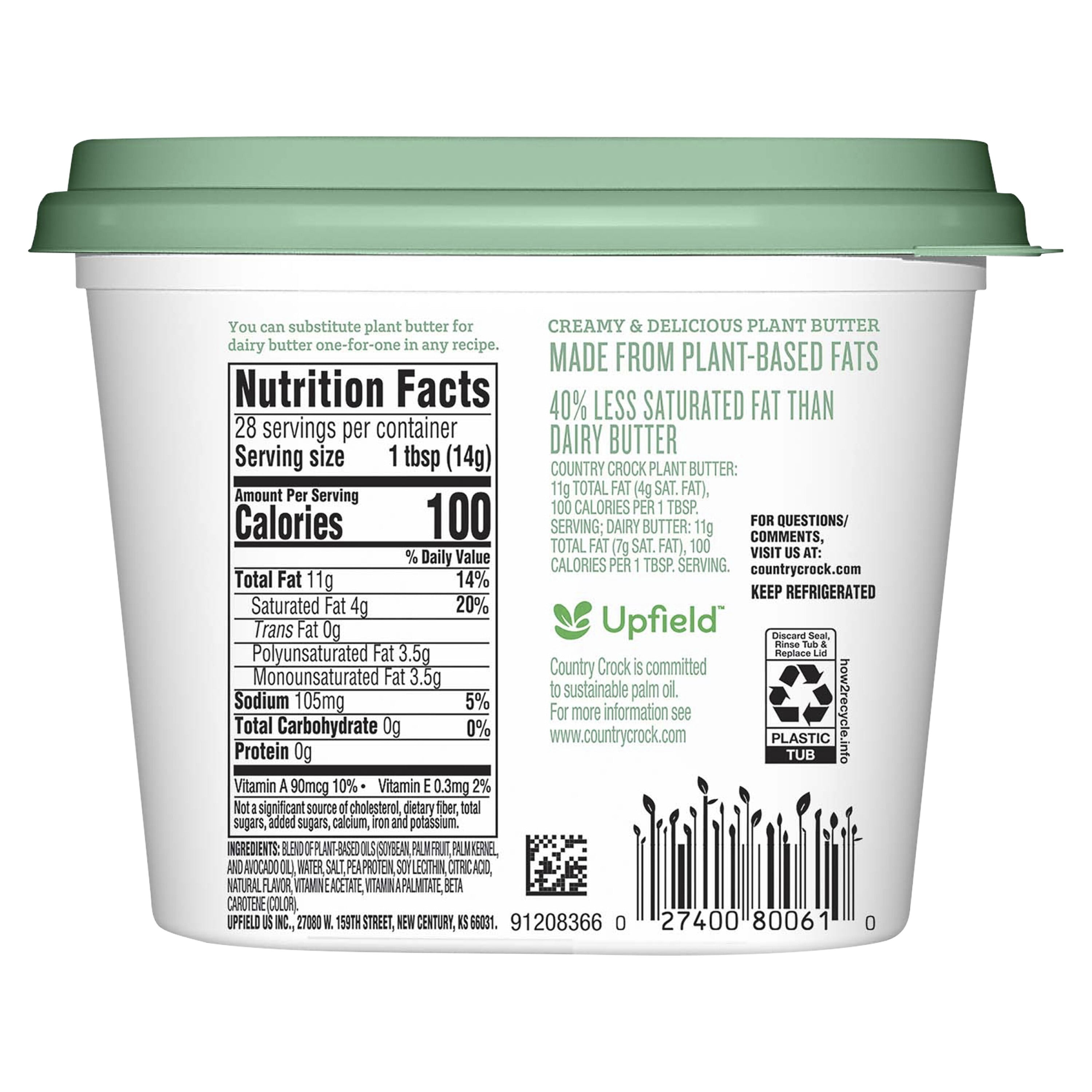 Country Crock Plant Butter with Avocado Oil, 14 oz Tub (Refrigerated)