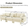 thumbnail image 2 of Modular Sectional Sofa, 3-Seat Deep Seat Sofa for Living Room, Cloud Couch Style Boucle Fabric Recliner, Shell-Shaped Armrests Cylindrical Legs Beige Sofa, Wood Frame, Easy Assembly, 2 of 9