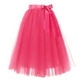 thumbnail image 3 of Tulle Skirts for Women Elastic Waist Lace Up Bow Knee Length Layered Mesh Flowy A Line Tutu Skirts Puffy Skirt Fairy Skirt, 3 of 5