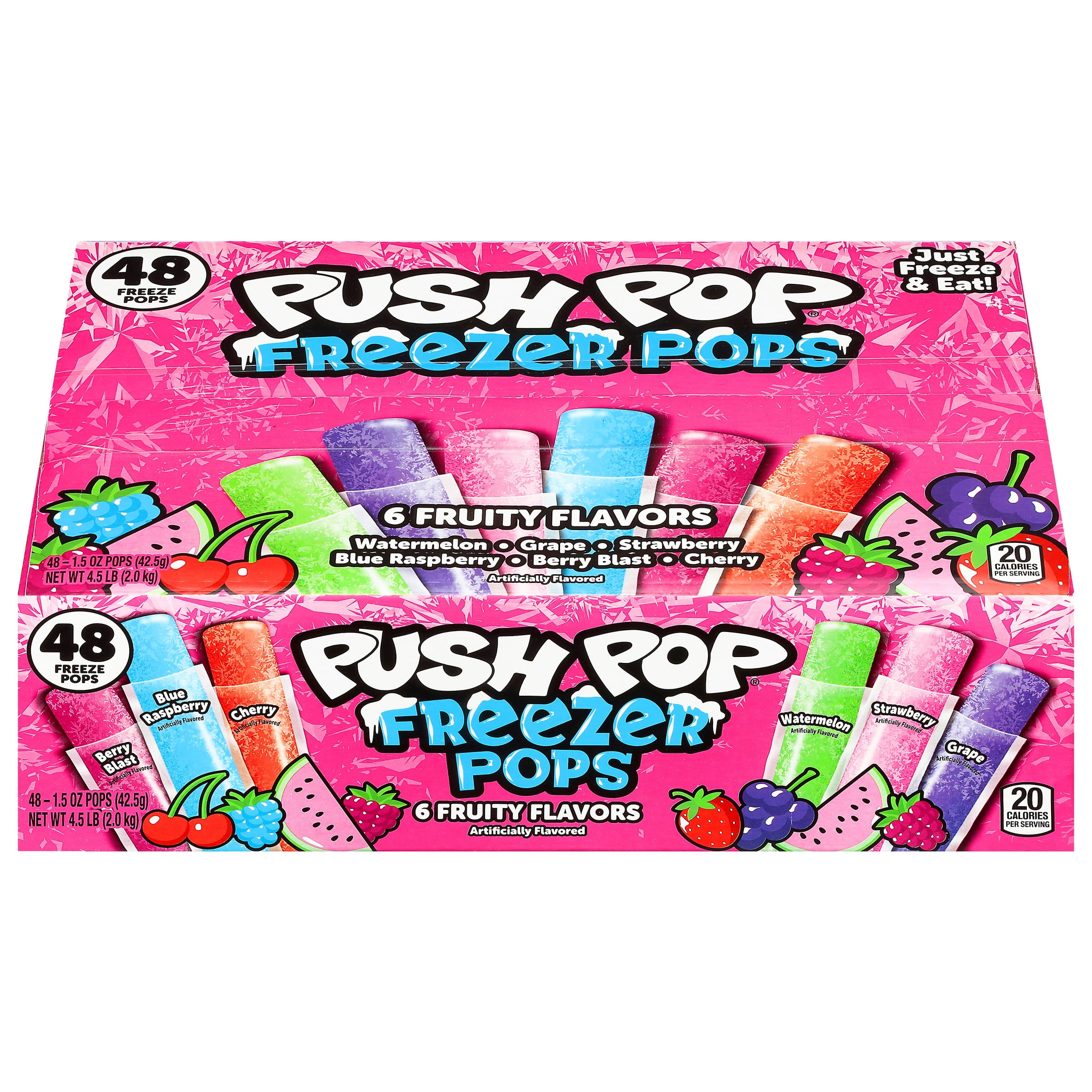 Push Pop Ice Pops, 6 Fruity Flavors, 48 Count Box