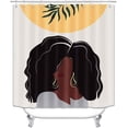 thumbnail image 2 of Juego de 4 cortinas de ducha con diseño de niña negra y rosa, mariposa azul, decoración de baño para mujeres afroamericanas, tela impermeable, cortina de ducha rosa, alfombrilla de baño antideslizante, 2 of 7