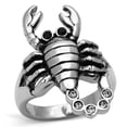 thumbnail image 1 of Bague en Acier Inoxydable Poli avec Cristal de Qualité Supérieure en Jet - Taille 7, 1 of 1