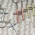 thumbnail image 2 of Cross Keychains - 12-Pack Metal Cross Key Chains, Jesus Key Rings, Religious Door Car Key Holders, Religious Favors for Christians, Silver, Copper, Gold, 2 of 9