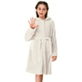 thumbnail image 1 of Zhuashum Pyjamas Filles 6-7 Ans Manches Courtes Col Rond Imprimés Graphiques Automne et Hiver Robe Bébé Corail Tenue de Maison Peignoir Doux Blanc, 1 of 3