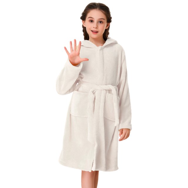 Landzoo One Pyjamas pour Filles pour l'Automne et l'Hiver Robe en Polaire Corail pour Bébé Peignoir de Bain Basique Chaud Ensemble de Pyjama pour Enfants