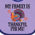 thumbnail image 4 of Inktastic Thanksgiving Turkey Family is Thankful for Me Boys or Girls Baby Bib, 4 of 4