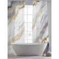 thumbnail image 5 of White Gold Marble Sheer Curtains 96 Inch Length 2 Panels Set, Abstract Blue Simple Geometric Voile Window Treatment Semi Sheer Long Curtains Drapes for Bedroom/Living Room/Kitchen 52"x96"x2, 5 of 7