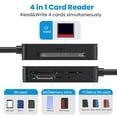 thumbnail image 1 of USB 3.0 tipo C lector de tarjetas USB 4 en 1 lector de tarjetas inteligentes de memoria 5Gbps SD TF CF MS, 1 of 6