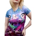 thumbnail image 2 of TRKIYQC Camiseta Bodycon para Mujer, Camisetas de Manga Corta con Cuello Redondo con Estampado de Retrato Azul Púrpura, S/ M/ L TRKIYQC Vida cotidiana, 2 of 9