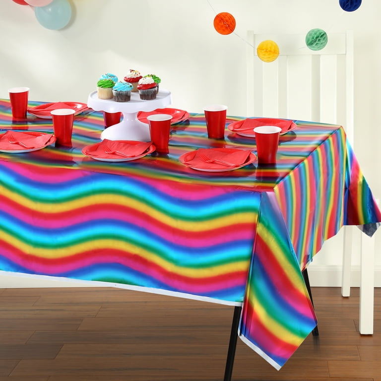 Rainbow tablecloth deals