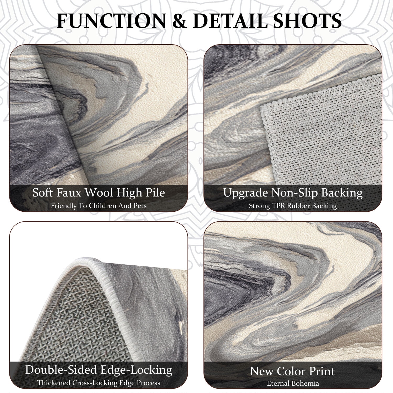 Three-Piece Kitchen Rug Set, Abstract Pattern Kitchen Hallway Rug, Soft And Comfortable, Suitable for Sinks, Floors, Entrances, Hallways, Bathrooms