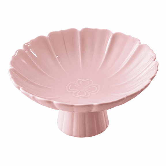 Rairsky Ceramic Footed Fruit Bowl Holder Decorative Bowl Table Decor Dessert Cake Serving Bowl Pedestal Bowl for Kitchen Dining Table Pink
