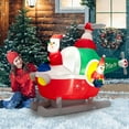 thumbnail image 3 of Gymax 6FT Long Inflatable Santa Claus Drives Helicopter Christmas Decor w/ Air Blower & LEDs, 3 of 10