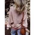 thumbnail image 4 of Eytino Striped Sweaters for Women Boat Neck Batwing Sleeve Oversized Pullover Sweater Tops Womens Fall Clothes, 4 of 9