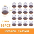 thumbnail image 1 of 16 Pcs Nouvelle Housse de Protection pour Pied de Chaise Épaisse en Silicone Tapis de Tabouret de Table Antidérapant Coussinets de Pieds de Sol Capuchons Pieds de Meuble, 1 of 5