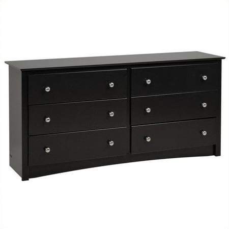 Sonoma 6 Drawer Dresser - Black