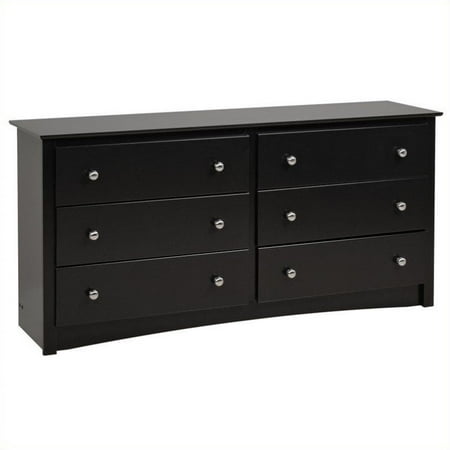 Sonoma 6 Drawer Dresser - Black