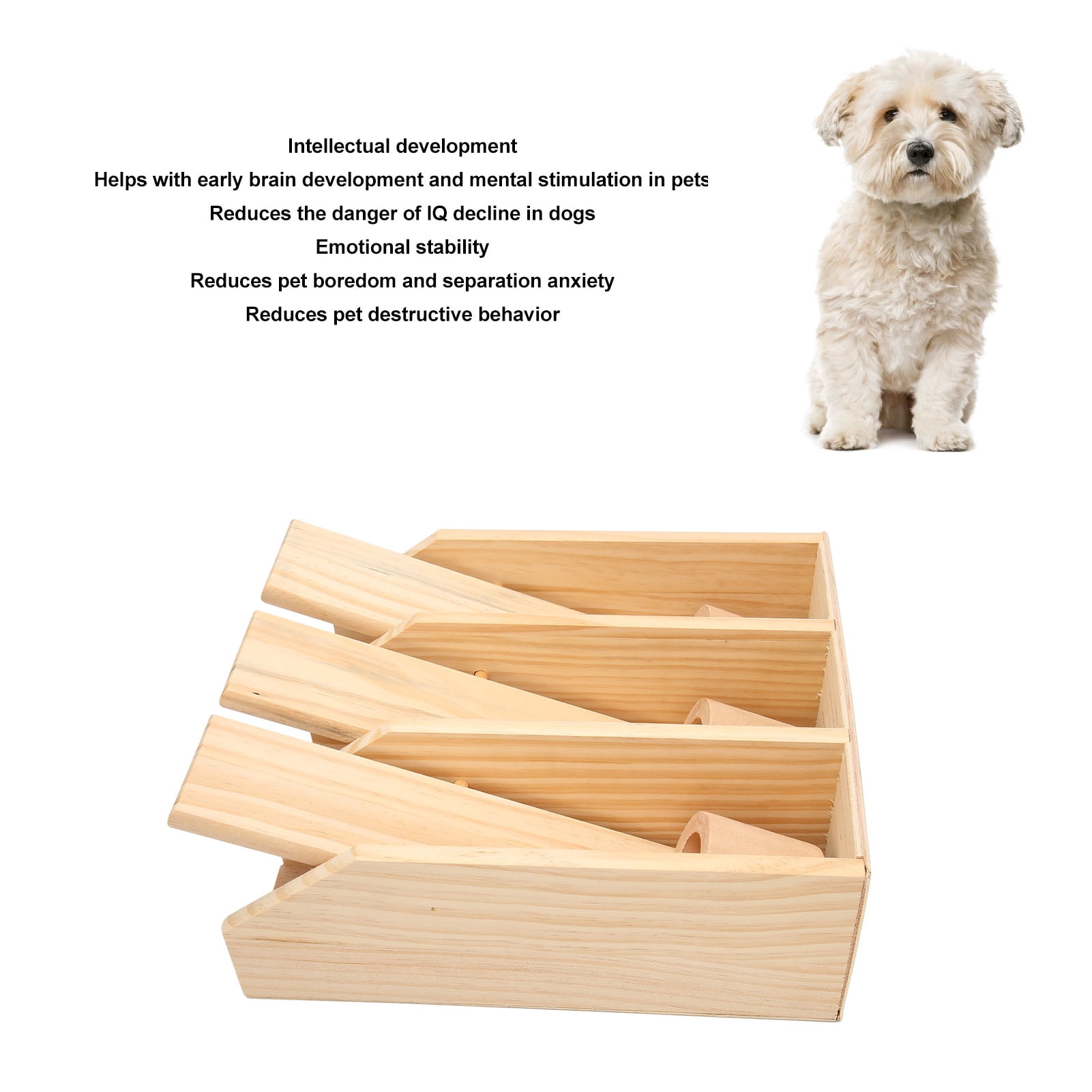 YAHHU Dog Puzzle Foraging Toys Fun Interactive IQ Training Pet Wooden Dispenser (11.81 inches / 30 cm)
