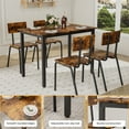 thumbnail image 6 of 5 Piece Dining Table Set, Rectangle Wood Kitchen Table Set with 4 Chairs for Small Place, High Backrest Dining Table and Chairs Set for Kitchen, Breakfast Nook, Restaurant, Brown, 6 of 8