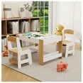 thumbnail image 6 of LEGO Compatible Play Table & Chairs Set - 2-in-1 Kids Activity Table with Storage - White, 6 of 8