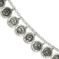thumbnail image 1 of Solid 925 Sterling Silver 12 Catholic Patron Saints Bracelet 7", 1 of 4