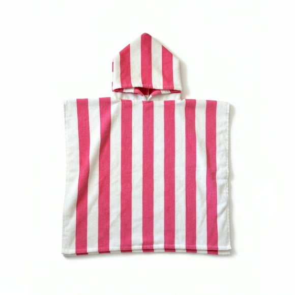 Mainstays Reversible Hooded Towel, Pink Stripe, 1 Piece, 24" x 48"