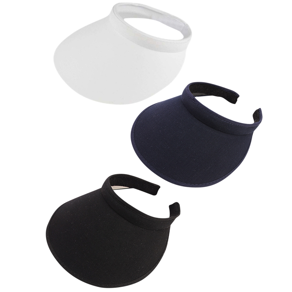 Mlqidk 3 Pcs Sports Sun Visor Hat Cloth Covered Slip on Visor Cotton Womens Visor Cap Golf and